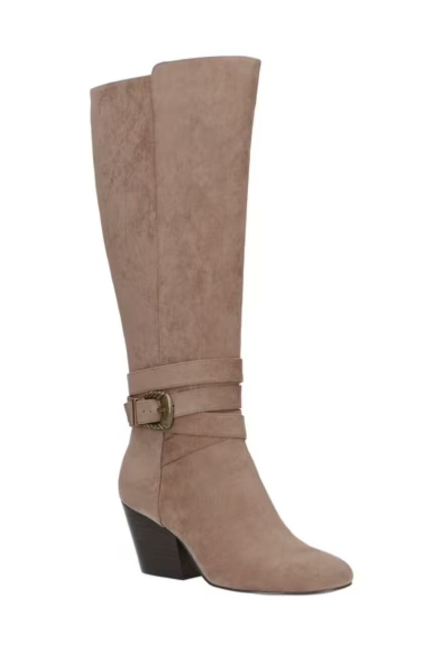 Bella Vita Cicely Tall Boots 9.5 NWT Taupe Suede Heel Knee High Academia Prep